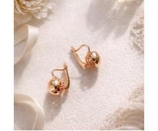 Серьги шарики ювелирная бижутерия коллекция Дубай покрытие позолота