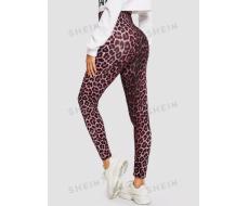 SHEIN Essnce Leopard Print Long Leggings SKU: sS1910170001597215