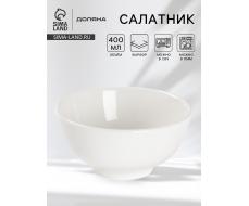 Салатник толстостенный Доляна White Label, 400 мл, d=12.5 см, фарфор, белый