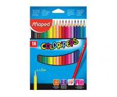 Карандаши 18цв, Maped COLOR'PEPS трехгранные, ударопрочные