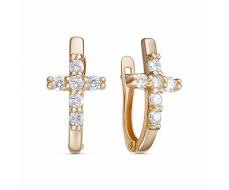 Серьги с фианитом позолоченные серебро 925* 41-0792