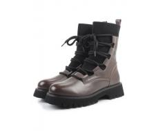 01-XKL21-196R GRAY/BROWN Ботинки демисезонные женские (натуральная кожа, байка)