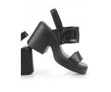 08-PEY330-2 BLACK Босоножки женские (натуральная кожа)