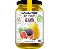Конфитюр низкокалорийный без сахара Груша Инжир 340 гр.