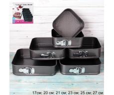 Форма для выпечки квадрат Набор из 6 штук с клипсой / RSD-13 /уп 12/ 17-20-21-23-25-27см