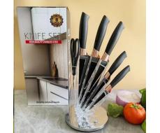 Набор кухонных ножей на подставке 7 предметов / WG-613 /уп 12/