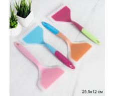 Лопатка силиконовая широкая 25,5*12 см / DR-700 /уп 450/ прозрачный край