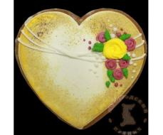 Расписной пряник на палочке 50 гр. Сердце 10 без начинки