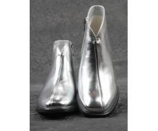 01-B50B-96C GREY/SILVER Ботинки демисезонные женские (натуральная кожа, байка)