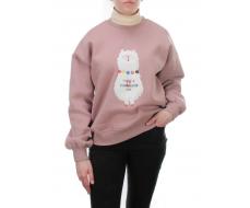 D-5627 Толстовка с высоким горлом (27% хлопок, 70% полиэстер, 3% вискоза) размер оверсайз 46-48-50