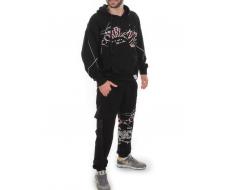 2622/7362 BLACK Костюм спортивный мужской (75% хлопок, 20% полиэстер, 5% спандекс)
