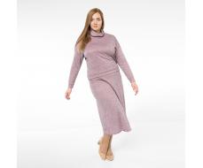 Костюм, трикотаж, туника, юбка, розовый#2130/009-028-452/Розовый