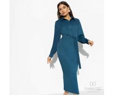 Платье-рубашка Стильный каприз (blue dreams, с поясом)