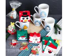 Подарочный набор Кружка 400 мл+ носки / CAT-517-mix /уп 72/ кружка новогодняя/ в подарочной упаковке