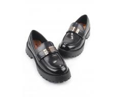 03-S77-49 BLACK Лоферы женские (натуральная кожа)