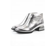 01-B50B-96C GREY/SILVER Ботинки демисезонные женские (натуральная кожа, байка)