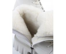 04-PAX27-2Z MILK Ботинки зимние женские (натуральная кожа, 100% шерсть) 