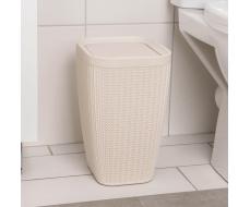 Контейнер для мусора «Вязаное плетение», 10 л, бежевый
