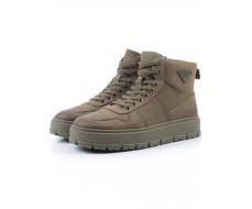 05-AW1003-7M KHAKI Ботинки зимние мужские (натуральная кожа, натуральный мех)