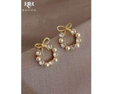 1pair гвоздики French Style Elegant & Fashionable Imitate Faux Pearl Women's Ear Studs, Versatile And Delicate For Daily Wear SKU: sj2402279533660506