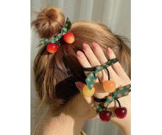 3шт Cherry & Bow Decor Hair Tie SKU: sc2207167271113922