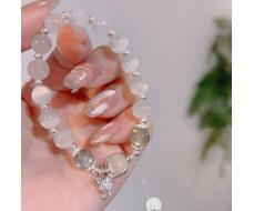 1pc Moonstone Butterfly Bracelet Women's Jewelry, Fashionable Bracelet, Elegant Bracelet (Each Batch Of Products Is Purely Handmade, So There May Be Slight Differences. The Direction Of The Butterfly Is Random. Please Refer To The Actual Product.) SKU: sj