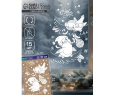 Наклейки на окна многоразовые «Новогодняя суета», 33×50 см