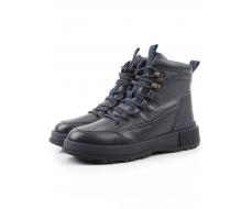 05-AW1008-2M DK. BLUE Ботинки зимние мужские (натуральная кожа, натуральный мех)