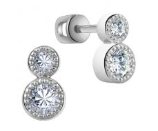 Серьги с фианитом родированные серебро 925* 12-0162