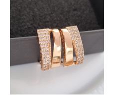 Серьги женские дорожки ювелирная бижутерия коллекция Дубай покрытие позолота вставка фианиты цвет прозрачный