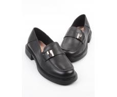 03-DEB58-1 BLACK Лоферы женские (натуральная кожа)
