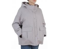 BM4836 LT. GRAY Куртка стеганная демисезонная женская (50 гр. холлофайбер)