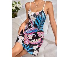 SD2 Women's Digital Printed Milk Silk Pajama Nightdress, 140g