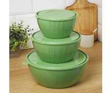 Набор салатников с крышками Giaretti Bono, 3 шт.: 5 л, 2.8 л, 1.7 л, пластик, МИКС Набор салатников с крышками Giaretti Bono, 3 шт.: 5 л, 2.8 л, 1.7 л, пластик, МИКС