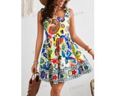 SHEIN VCAY Vacation Paisley Print Cami Boho Dress Spring Summer Clothing