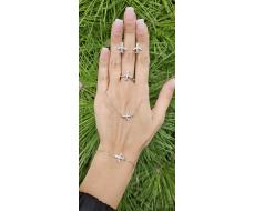 Комплект из серебра 925 пробы, с цепью и кольцом