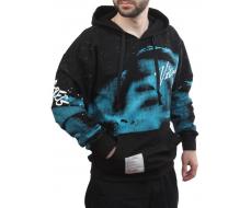 2626 BLACK/BLUE Толстовка мужская (75% хлопок, 20% полиэстер, 5% спандекс)