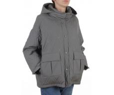 BM4836 GRAY/GREEN Куртка стеганная демисезонная женская (50 гр. холлофайбер)