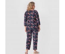 Костюм, текстиль, блуза, брюки, оранжевый#533/009-019-088/оранжевый