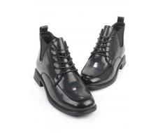 01-M43-22 BLACK Ботинки демисезонные женские (натуральная кожа, байка)