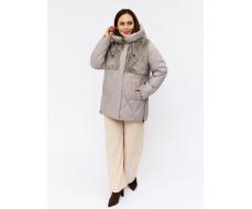 M-8800 GRAY/BEIGE Куртка зимняя стеганная женская (150 гр. холлофайбер)