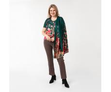 Костюм, трикотаж, жакет, топ, зеленый#2056/009-007-359/Зеленый