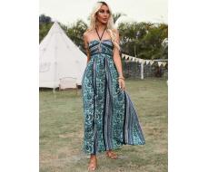 SHEIN VCAY Women Summer Vacation Style Long Halter Neck Printed Maxi Dress SKU: sz2403019722054202