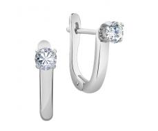 Серьги с фианитом родированные серебро 925* 11-0130