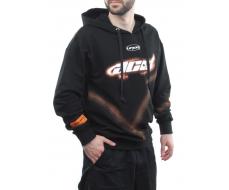 2652 BLACK/ORANGE Толстовка мужская (75% хлопок, 20% полиэстер, 5% спандекс)