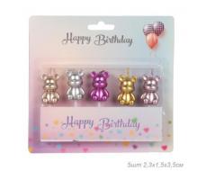 Свеча 5 штук набор Мишка / KL-25 /уп 24/288/