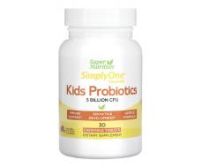 Super Nutrition пробиотики для детей, вкус лесных ягод, 5 млрд КОЕ, 30 жевательных таблеток