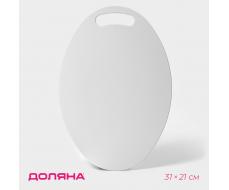 Доска разделочная овальная Доляна «Симплекс», пластик, 31×21 см, белая