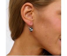 Серьги кристаллы сердца, покрытие: посеребрение, цвет кристалла: серый, арт.001.599