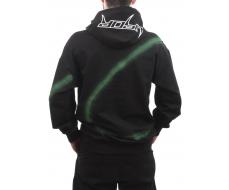 2652 BLACK/GREEN Толстовка мужская (75% хлопок, 20% полиэстер, 5% спандекс)